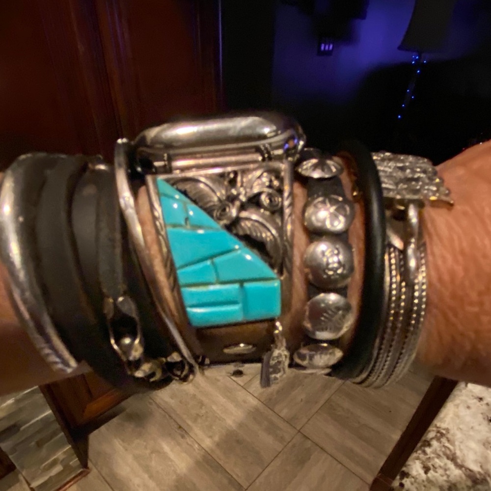 Apple Watch Band/Vintage/Zuni/SS/turquoise Inlay